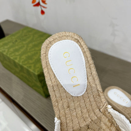GG INTERLOCKING G ESPADRILLE WHITE FABRIC