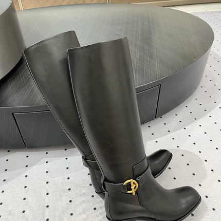 JUSTINE BOOT 6 CM IN BLACK CALFSKIN