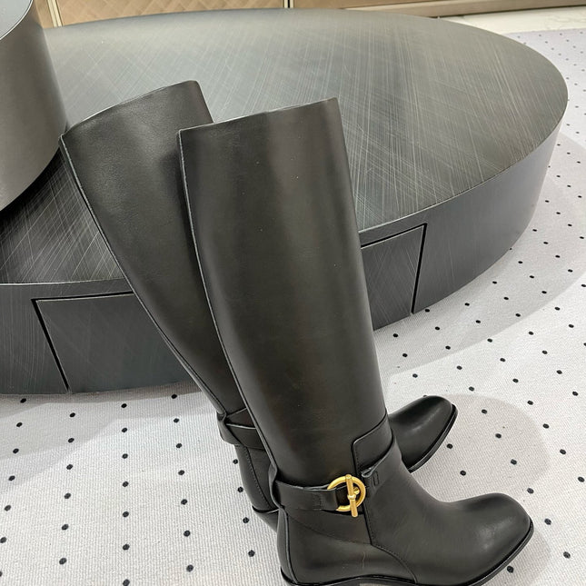 JUSTINE BOOT 6 CM IN BLACK CALFSKIN