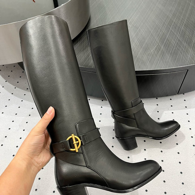 JUSTINE BOOT 6 CM IN BLACK CALFSKIN