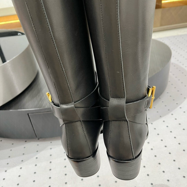 JUSTINE BOOT 6 CM IN BLACK CALFSKIN