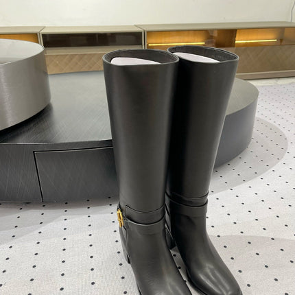 JUSTINE BOOT 6 CM IN BLACK CALFSKIN