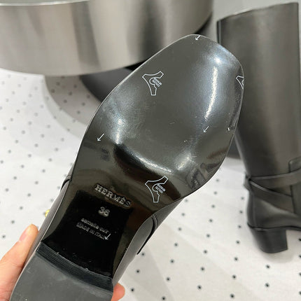 JUSTINE BOOT 6 CM IN BLACK CALFSKIN