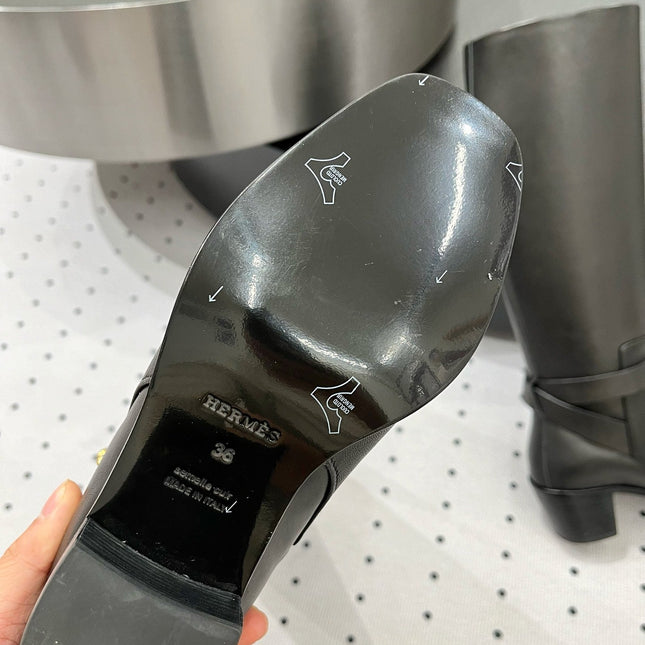 JUSTINE BOOT 6 CM IN BLACK CALFSKIN