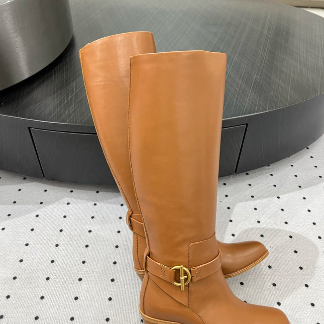 JUSTINE BOOT 6 CM IN BRONZE BROWN CALFSKIN