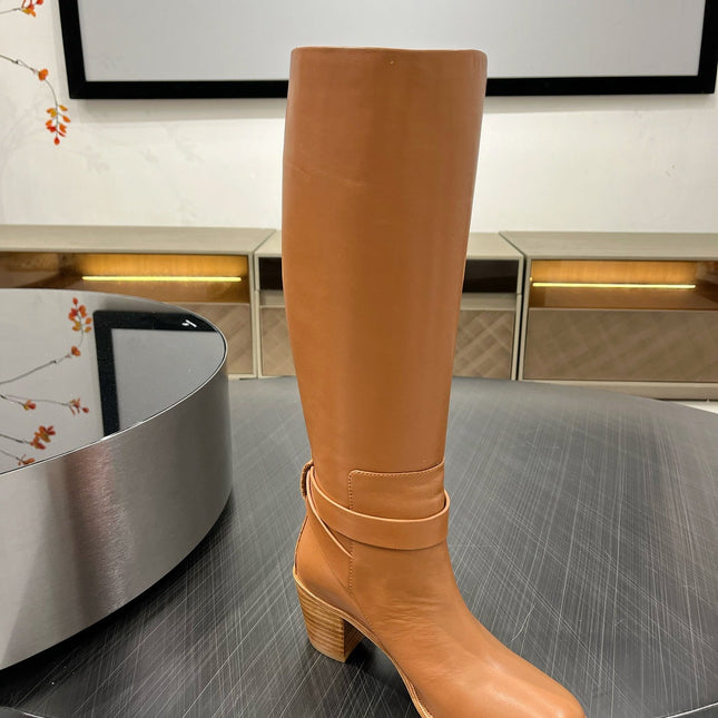 JUSTINE BOOT 6 CM IN BRONZE BROWN CALFSKIN