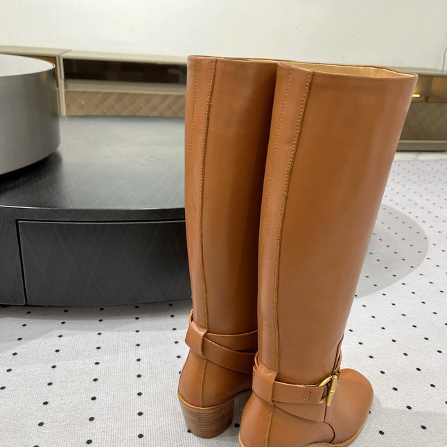 JUSTINE BOOT 6 CM IN BRONZE BROWN CALFSKIN