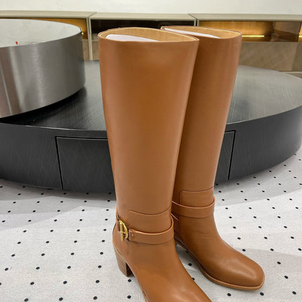 JUSTINE BOOT 6 CM IN BRONZE BROWN CALFSKIN