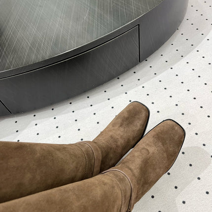 JUSTINE BOOT 6 CM IN CHOCOLATE BROWN SUEDE