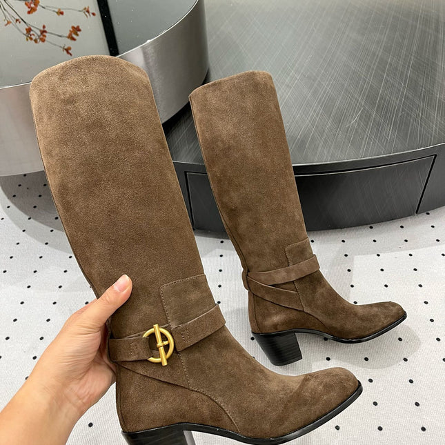 JUSTINE BOOT 6 CM IN CHOCOLATE BROWN SUEDE