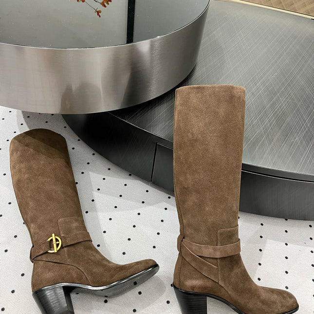 JUSTINE BOOT 6 CM IN CHOCOLATE BROWN SUEDE