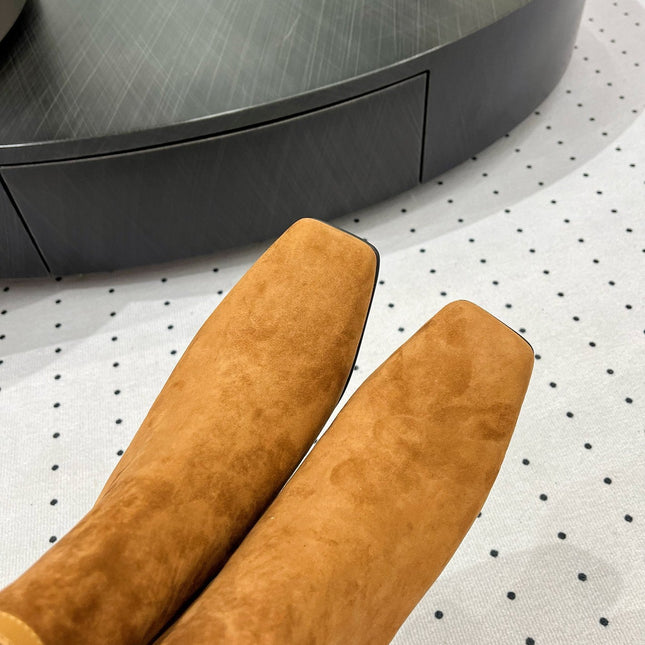 HOMMAGE ANKLE BOOT 5 CM IN BRONZE BROWN SUEDE