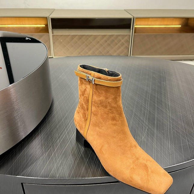 HOMMAGE ANKLE BOOT 5 CM IN BRONZE BROWN SUEDE