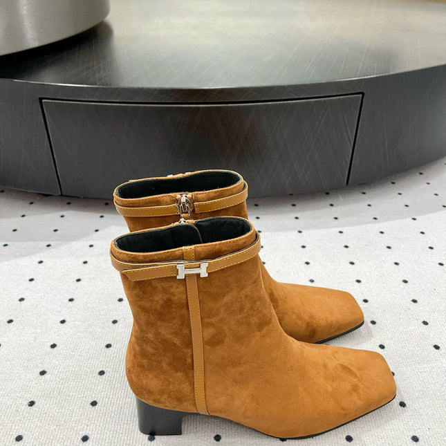 HOMMAGE ANKLE BOOT 5 CM IN BRONZE BROWN SUEDE