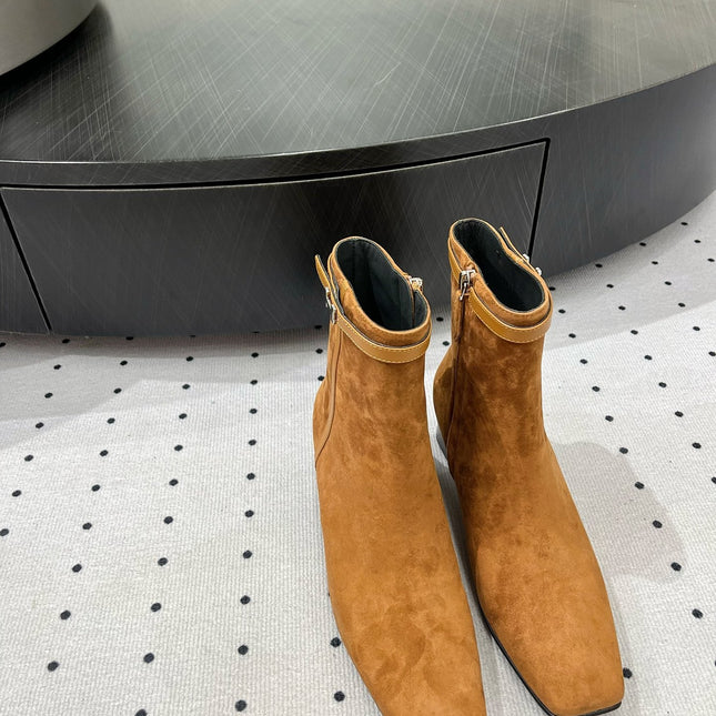 HOMMAGE ANKLE BOOT 5 CM IN BRONZE BROWN SUEDE