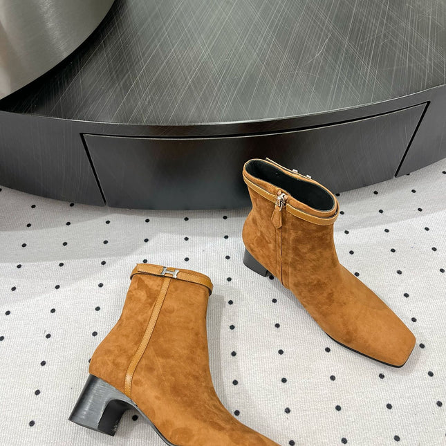 HOMMAGE ANKLE BOOT 5 CM IN BRONZE BROWN SUEDE