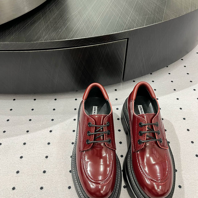 OXFORD SHOES 55 MM IN BURGUNDY RED CALFSKIN
