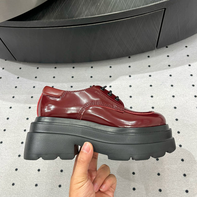 OXFORD SHOES 55 MM IN BURGUNDY RED CALFSKIN