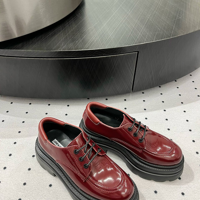 OXFORD SHOES 55 MM IN BURGUNDY RED CALFSKIN