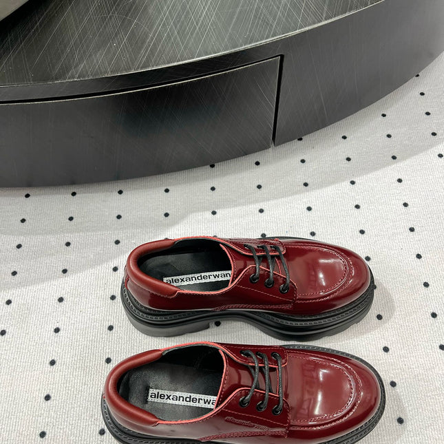 OXFORD SHOES 55 MM IN BURGUNDY RED CALFSKIN