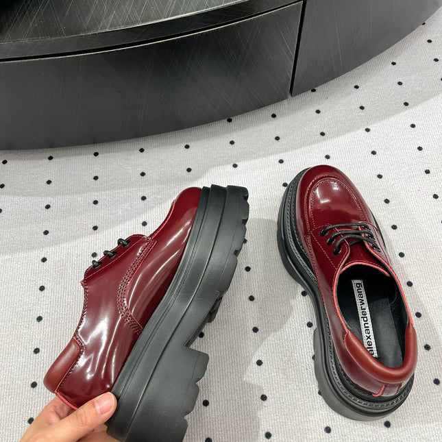 OXFORD SHOES 55 MM IN BURGUNDY RED CALFSKIN