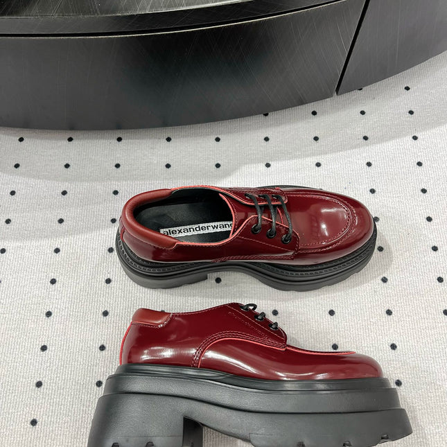 OXFORD SHOES 55 MM IN BURGUNDY RED CALFSKIN