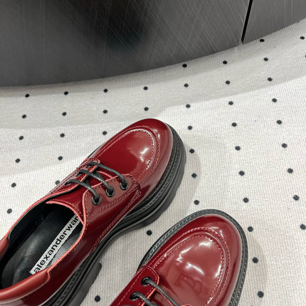 OXFORD SHOES 55 MM IN BURGUNDY RED CALFSKIN
