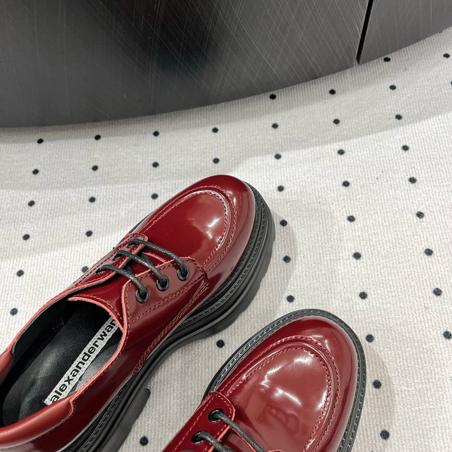OXFORD SHOES 55 MM IN BURGUNDY RED CALFSKIN