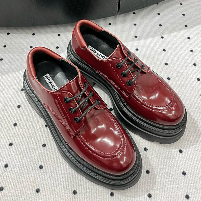 OXFORD SHOES 55 MM IN BURGUNDY RED CALFSKIN