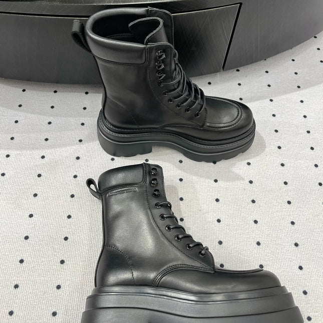 ANKLE BOOTS 55 MM IN BLACK CALFSKIN