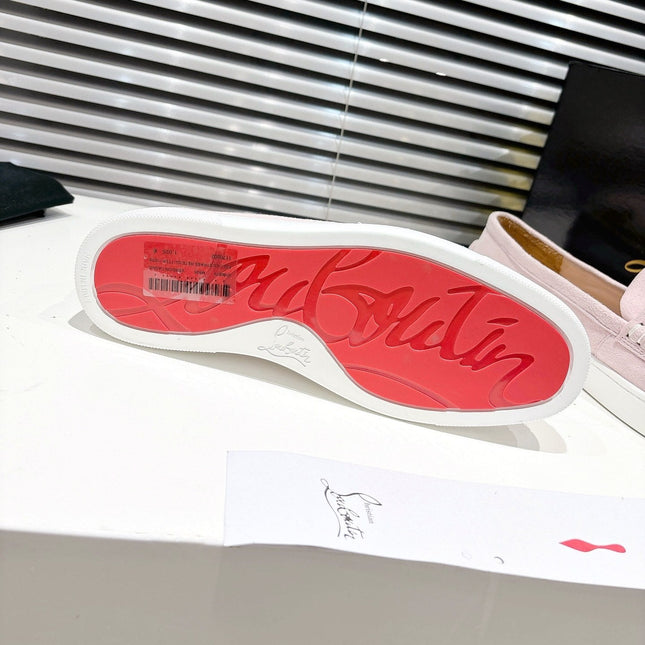 CHAMBELIBOAT REVERSED NUBUCK BOAT SHOES IN BABY PINK SUEDE