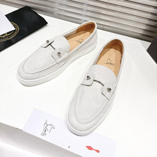 CHAMBELIBOAT REVERSED NUBUCK BOAT SHOES IN WHITE SUEDE