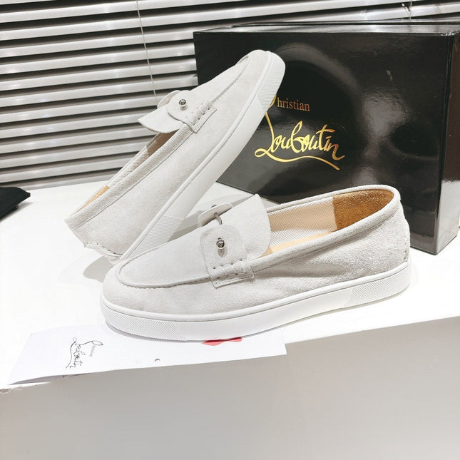 CHAMBELIBOAT REVERSED NUBUCK BOAT SHOES IN WHITE SUEDE