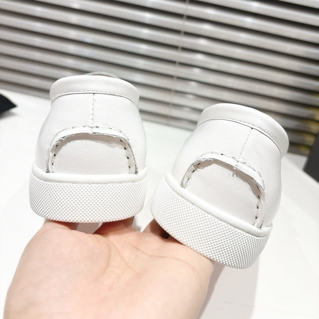 CHAMBELIBOAT REVERSED NUBUCK BOAT SHOES IN WHITE SHINY CALFSKIN