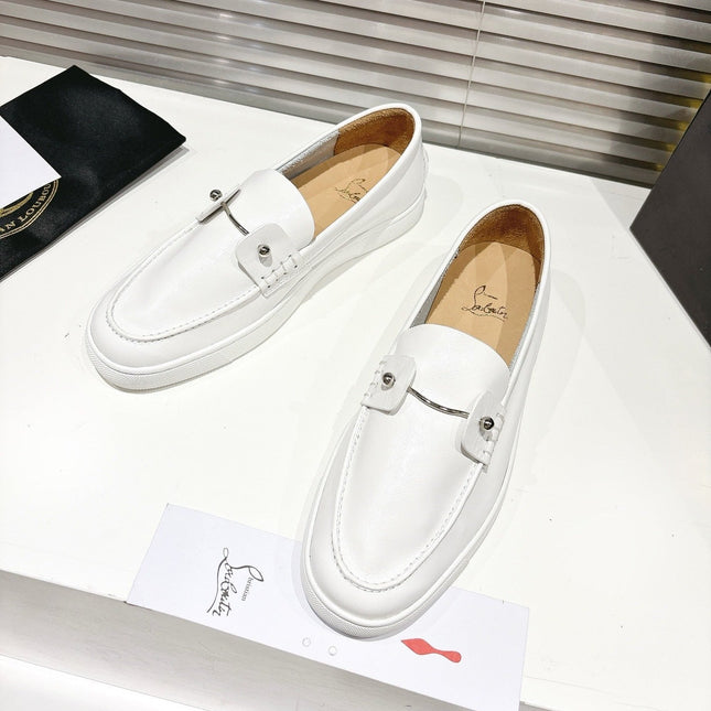 CHAMBELIBOAT REVERSED NUBUCK BOAT SHOES IN WHITE SHINY CALFSKIN