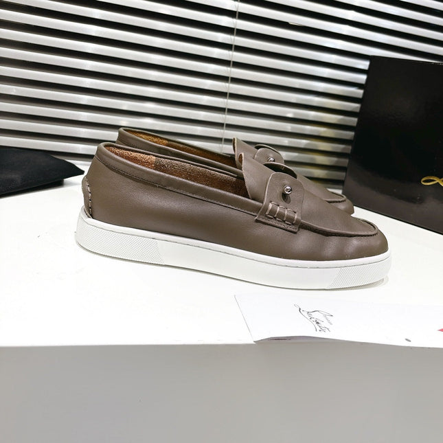 CHAMBELIBOAT REVERSED NUBUCK BOAT SHOES IN CHOCOLATE BROWN SHINY CALFSKIN