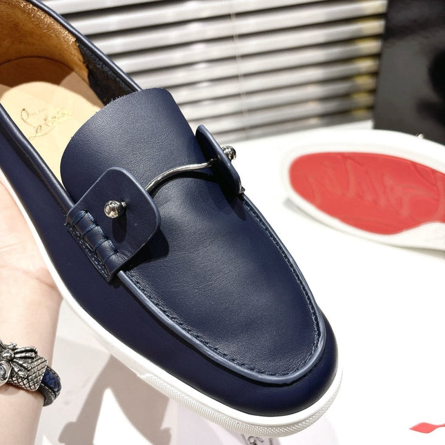 CHAMBELIBOAT REVERSED NUBUCK BOAT SHOES IN NAVY BLUE SHINY CALFSKIN