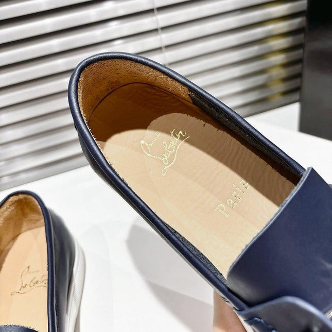 CHAMBELIBOAT REVERSED NUBUCK BOAT SHOES IN NAVY BLUE SHINY CALFSKIN