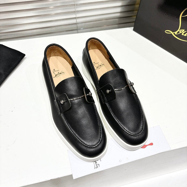 CHAMBELIBOAT REVERSED NUBUCK BOAT SHOES IN BLACK SHINY CALFSKIN