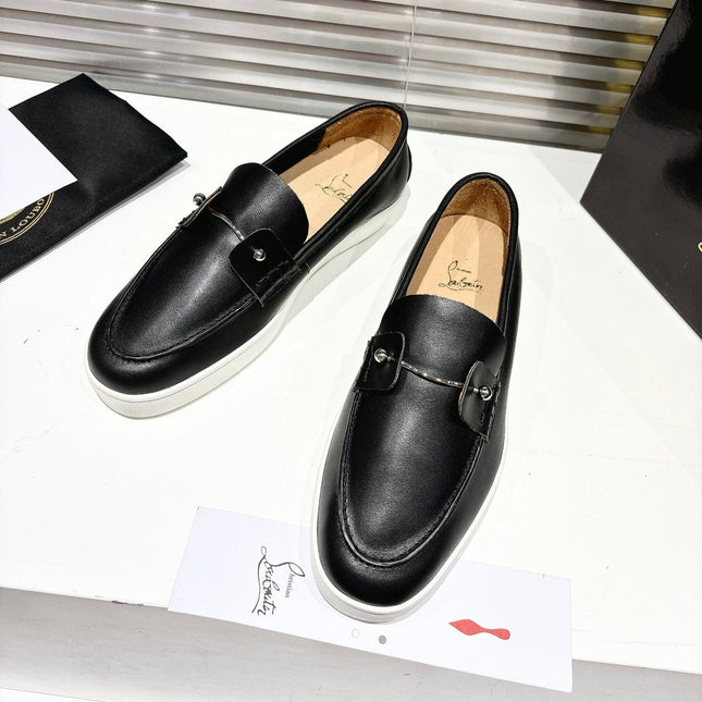CHAMBELIBOAT REVERSED NUBUCK BOAT SHOES IN BLACK SHINY CALFSKIN