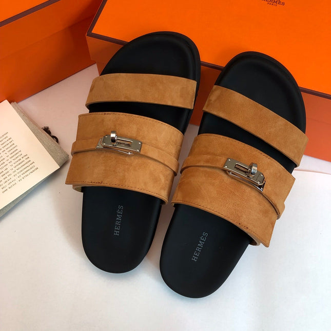 GABRIEL SANDAL MULE IN BRONZE BROWN SUEDE