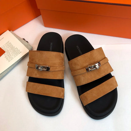 GABRIEL SANDAL MULE IN BRONZE BROWN SUEDE