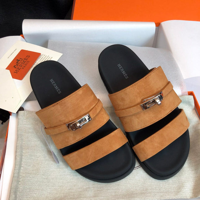 GABRIEL SANDAL MULE IN BRONZE BROWN SUEDE