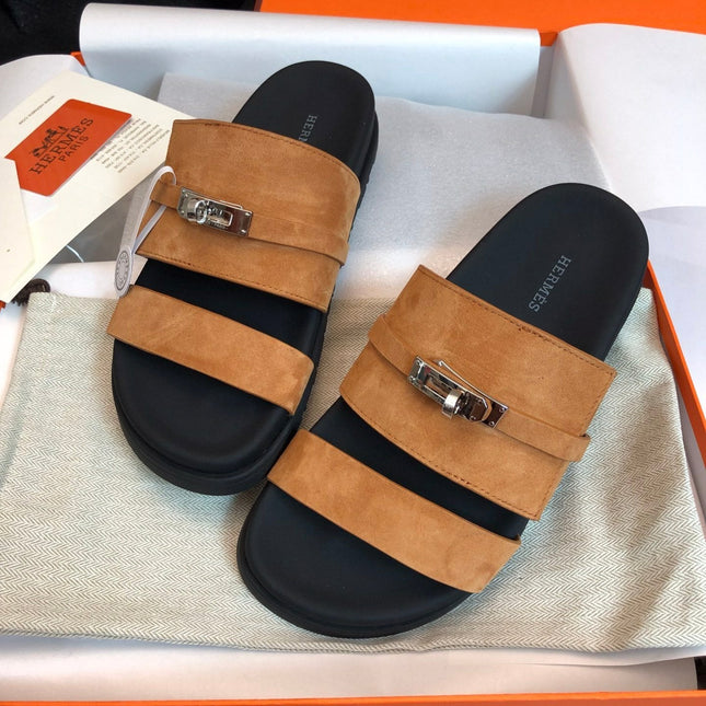 GABRIEL SANDAL MULE IN BRONZE BROWN SUEDE