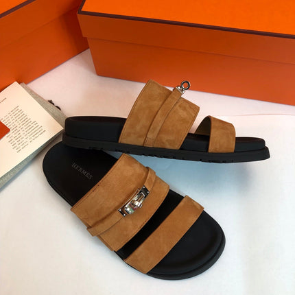 GABRIEL SANDAL MULE IN BRONZE BROWN SUEDE