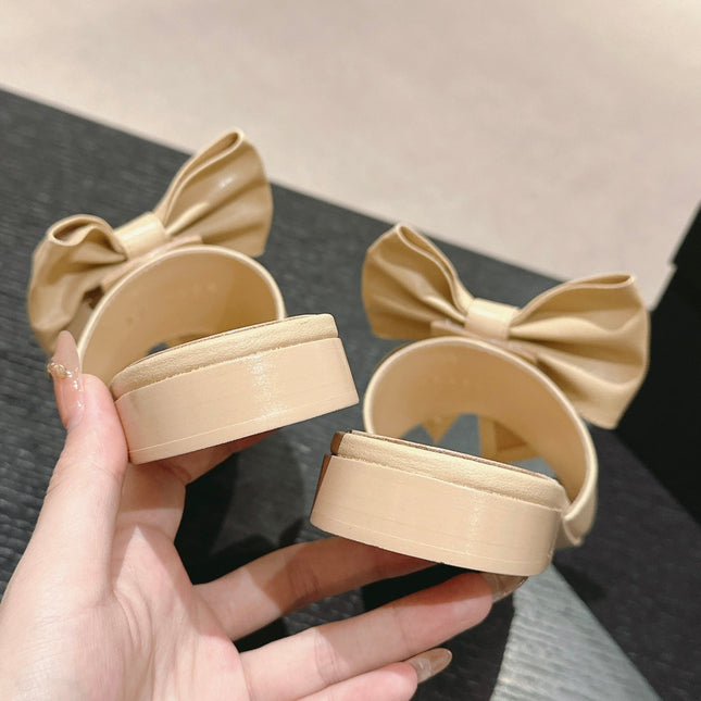 BOW LADY SLIPPERS BEIGE CREAM LAMBSKIN