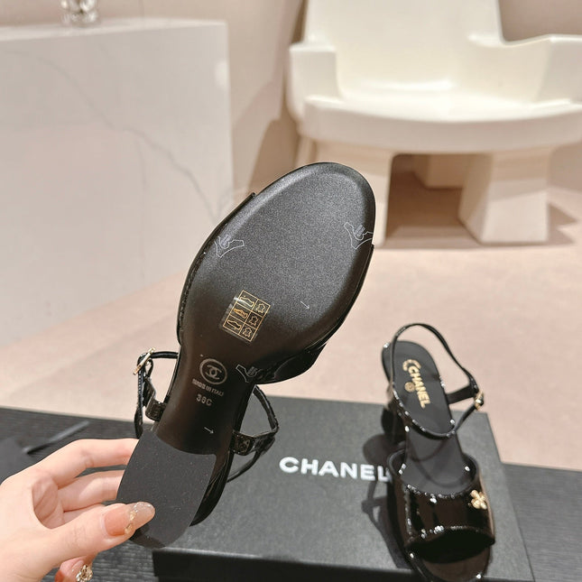 HIGH HEELS SANDAL IN BLACK LAMBSKIN