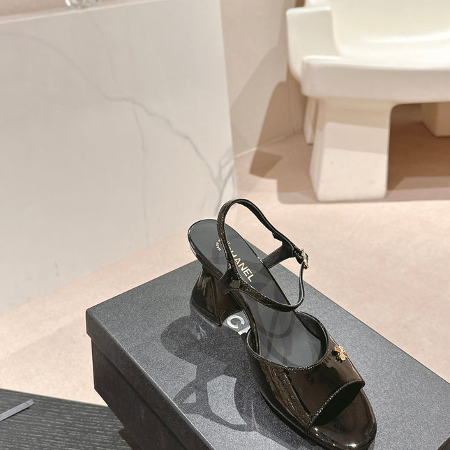 HIGH HEELS SANDAL IN BLACK LAMBSKIN