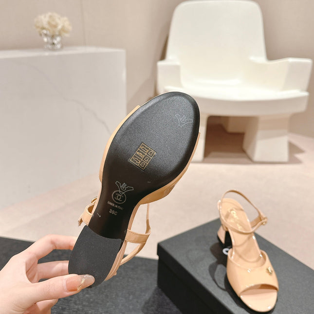 HIGH HEELS SANDAL IN BISQUE CREAM LAMBSKIN