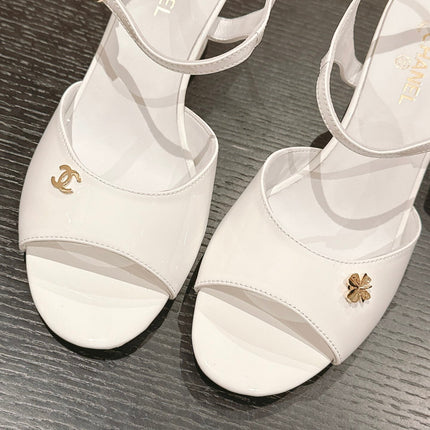 HIGH HEELS SANDAL IN WHITE LAMBSKIN